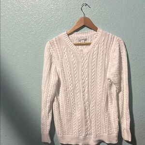 White Cable Knit Sweater